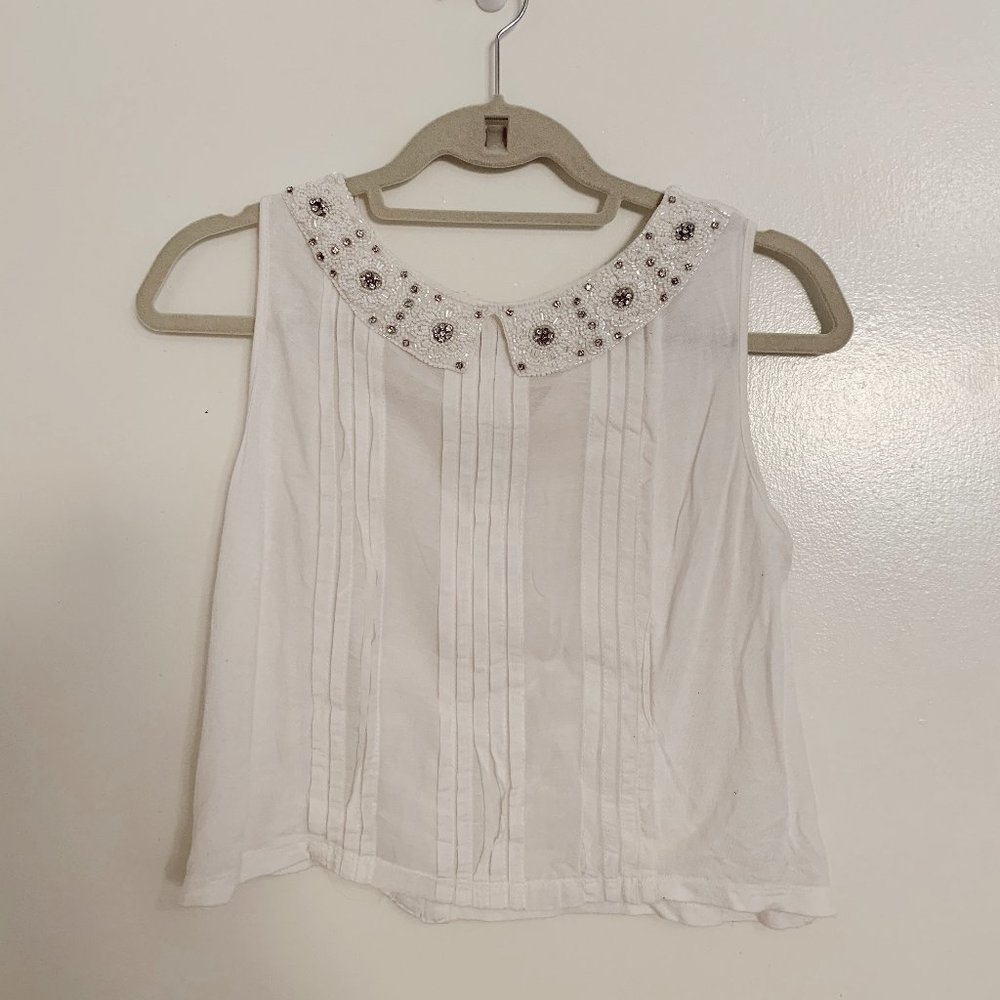 TOPSHOP Flower embroidered top